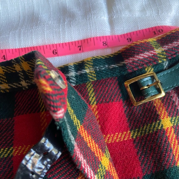 Bobbie Brooks Women’s Vintage Plaid Pleated Tartan Skirt Red Green Sz XS 60s - Picture 6 of 9